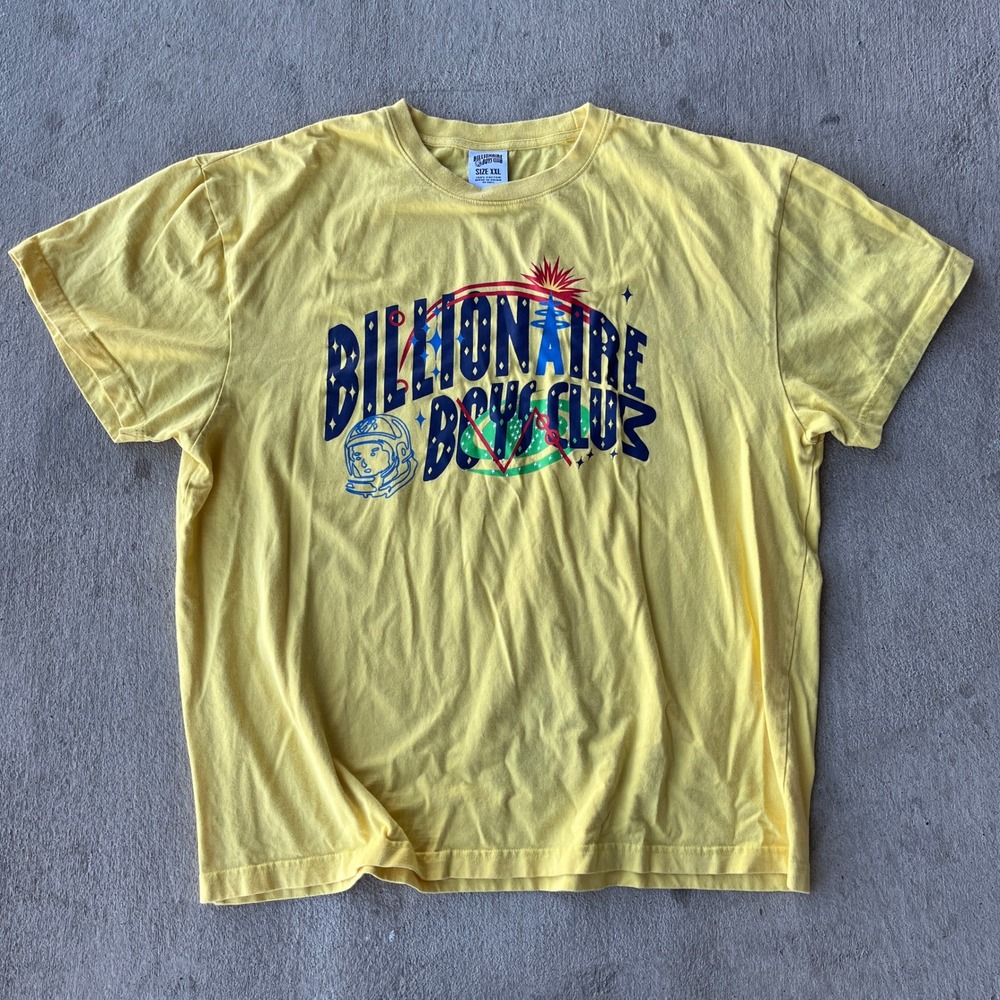 Billionaire Boys Club BBC Yellow Astronaut Graphic T Shirt Men's Size XXL